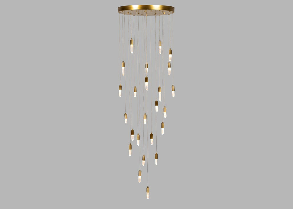 Rock Crystal LED Chandelier Pendant Light Large