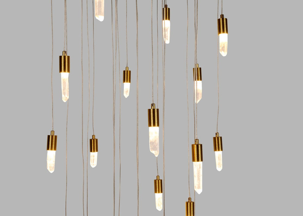 Rock Crystal LED Chandelier Pendant Light Large