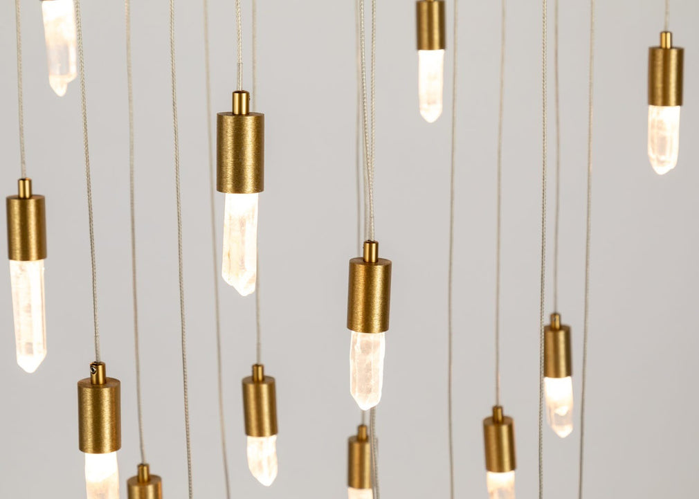 Rock Crystal LED Chandelier Pendant Light Large