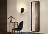 Adnet Rectangular Wall Mirror 65cm x 115cm / Black Leather