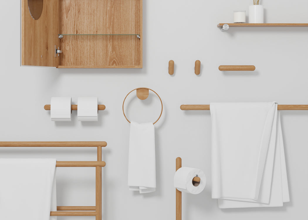Yoku Ring Towel Holder Natural Oak