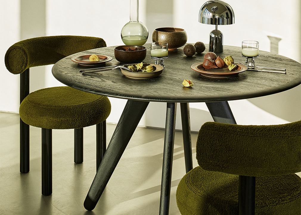 Slab Round Table Black Oak