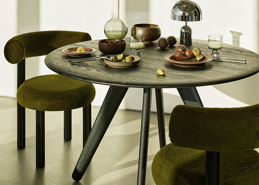 Slab Round Table Black Oak
