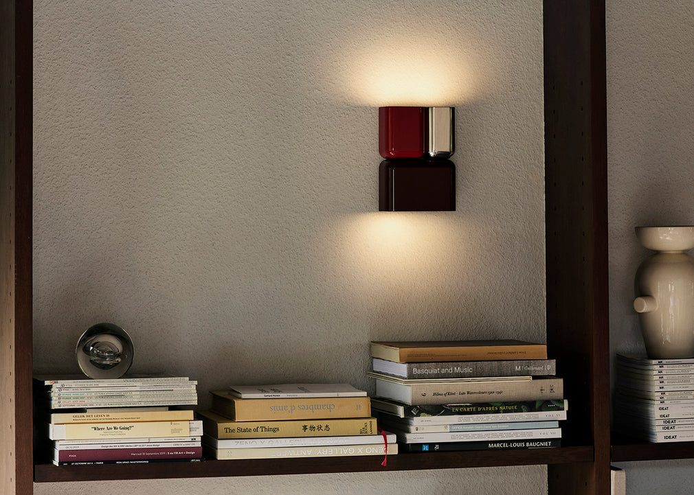 Tabata Wall Light Dark Burgundy & Vermilion Red