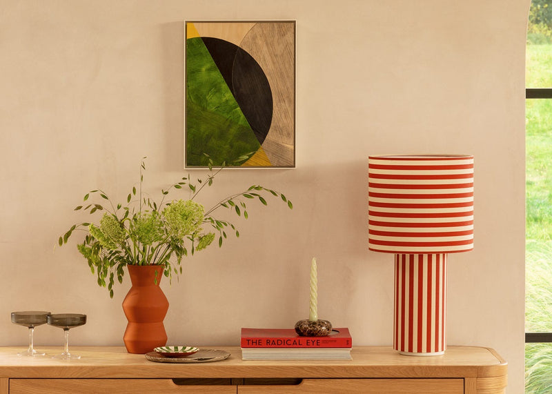 Raie Fabric Table Lamp Raie Red