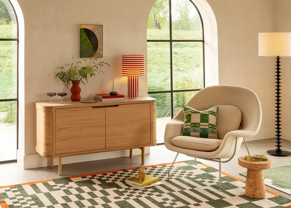 Raie Fabric Table Lamp Raie Red