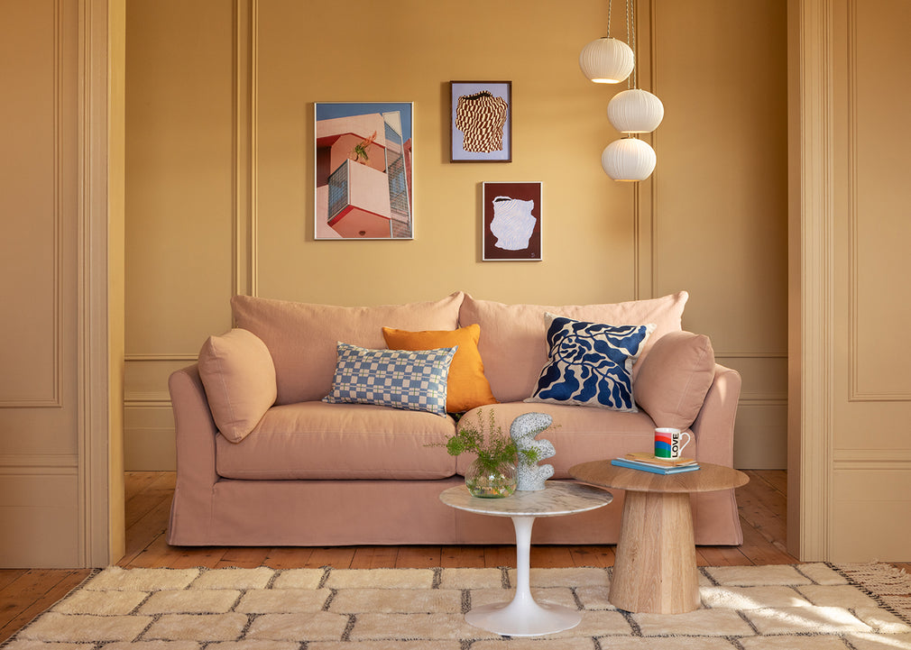 Tailor Loose Cover 2 Seater Sofa Capelo Linen-Cotton Bamboo