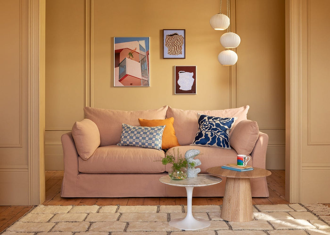 Tailor Loose Cover 3 Seater Sofa Capelo Linen-Cotton Bamboo
