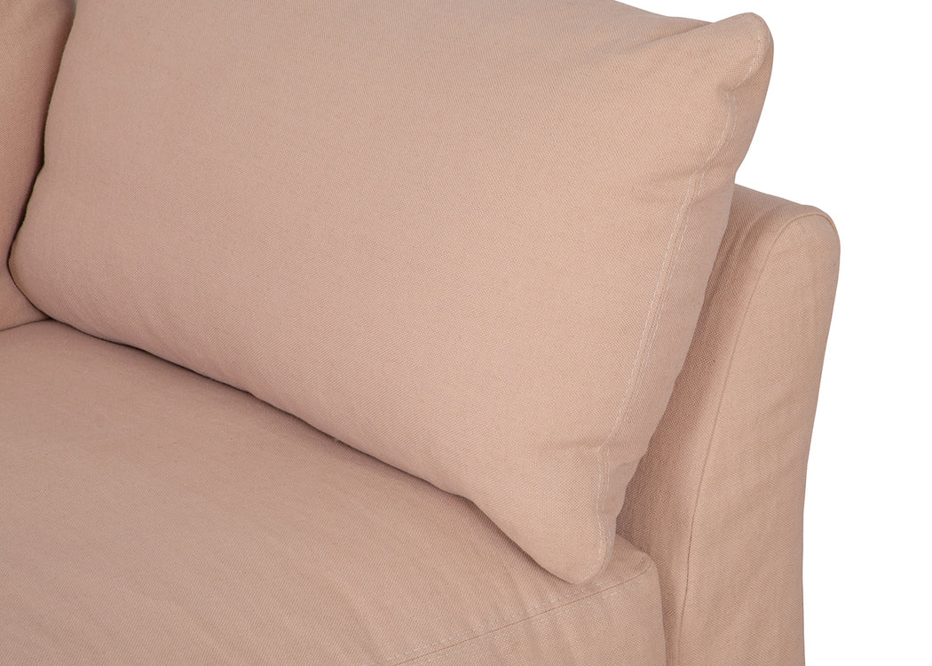 Tailor Loose Cover Footstool Capelo Linen-Cotton Rosedale