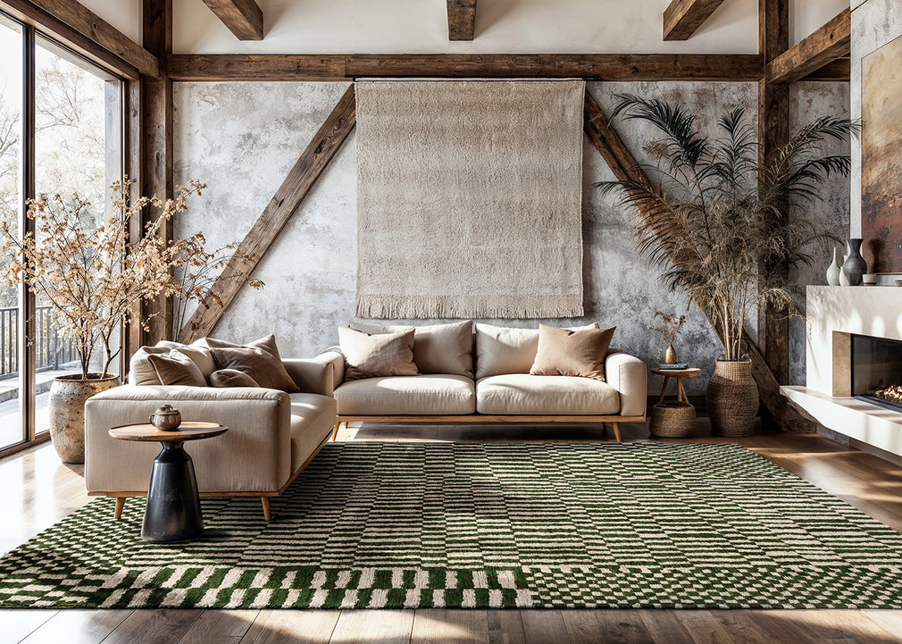 Berber Rug Green 170cm x 240cm