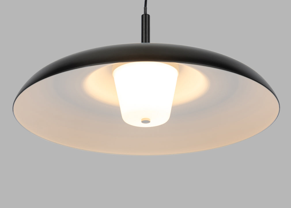 Diner LED Metal Pendant Light Black / Large