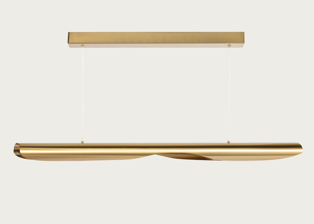 Onda LED Long Pendant Light Brass