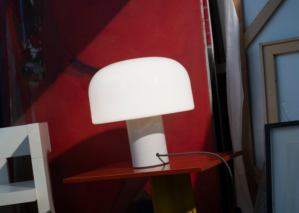 Bellhop Table Lamp White & Choko