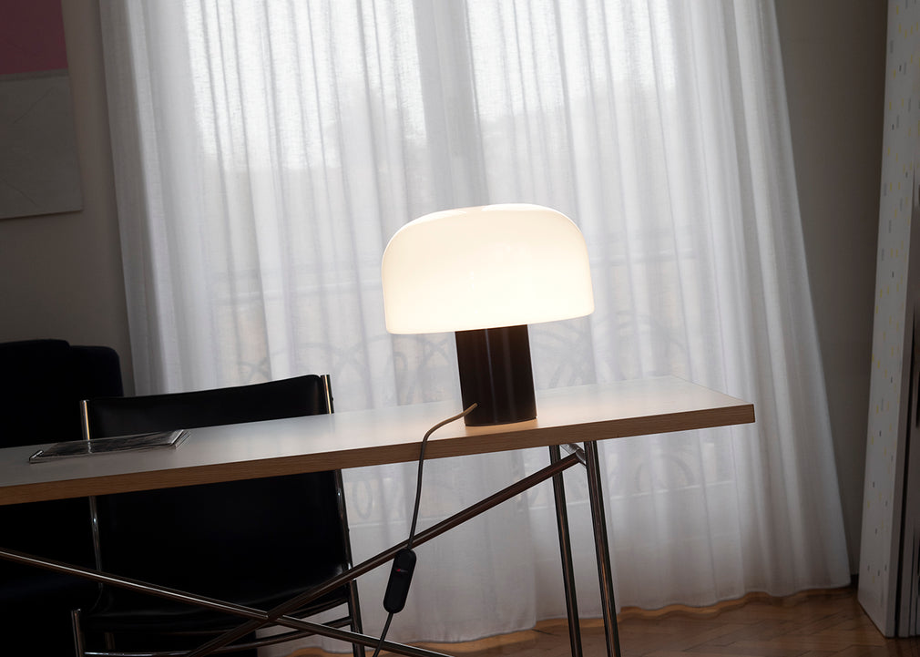 Bellhop Table Lamp White & Choko