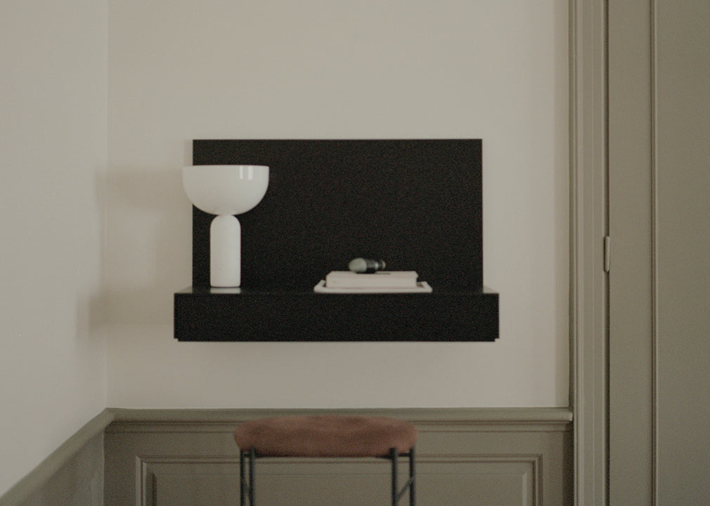 Tana Wall Mounted Desk Black Stained Oak