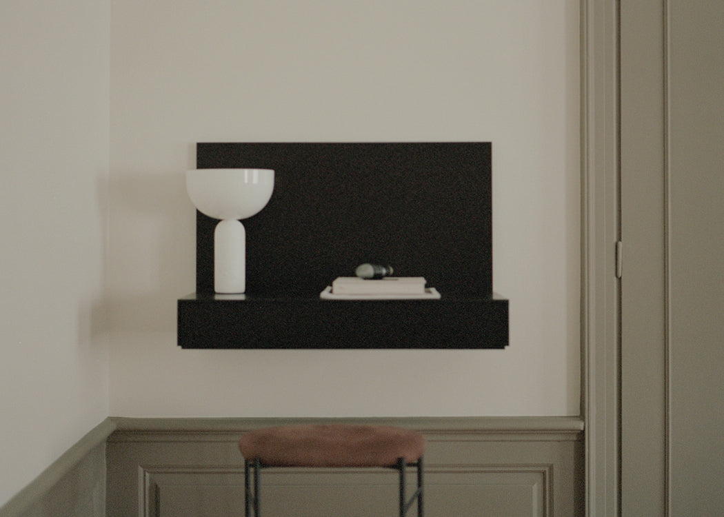 Tana Wall Mounted Desk Black Stained Oak