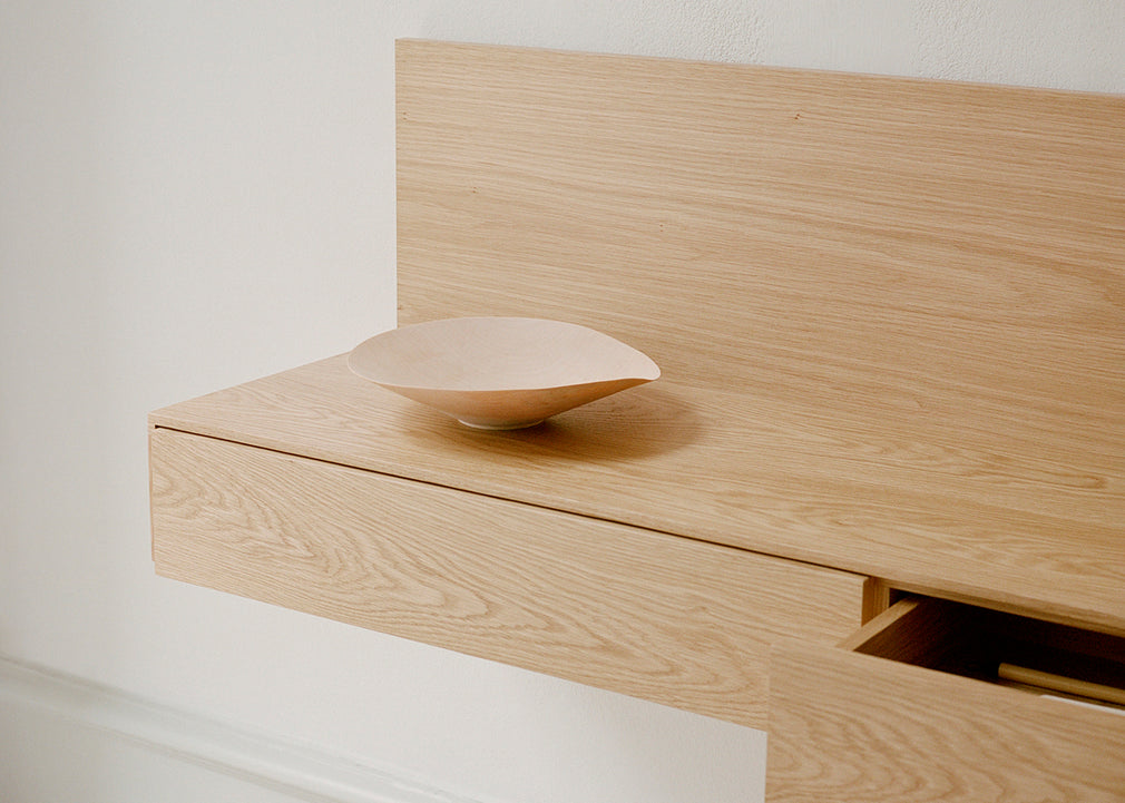 Tana Wall Mounted Media Module Black Stained Oak