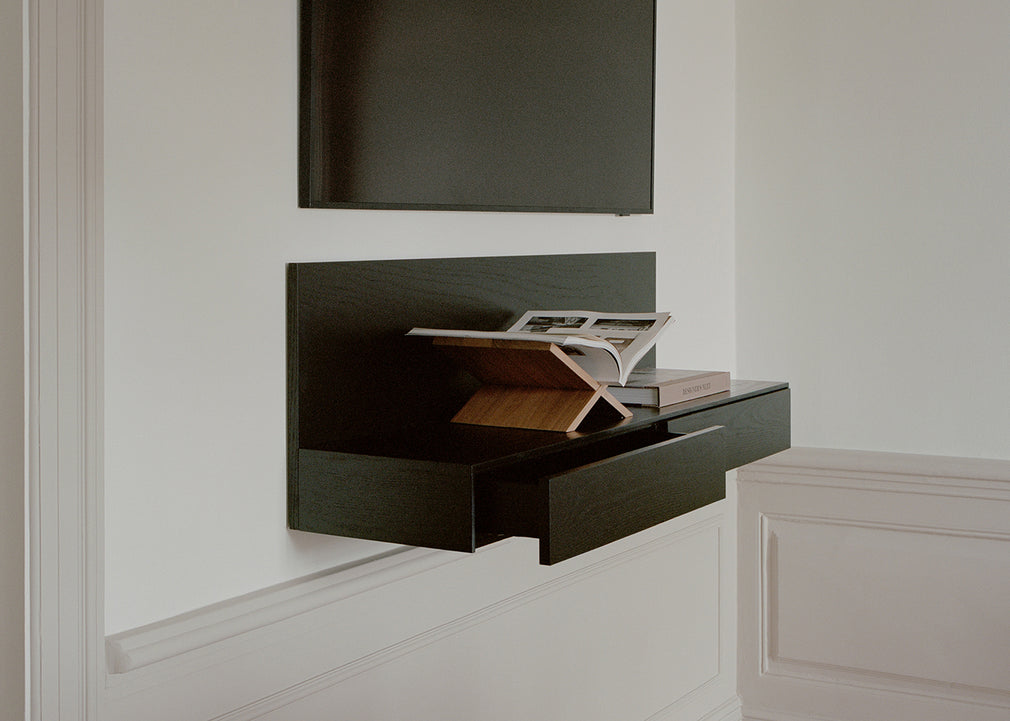Tana Wall Mounted Media Module Black Stained Oak