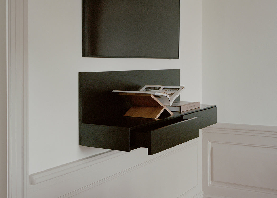 Tana Wall Mounted Media Module Black Stained Oak