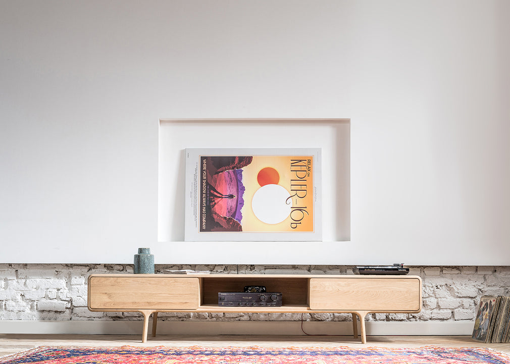 Fawn Lowboard 2 Drawers TV Unit White Oiled Oak