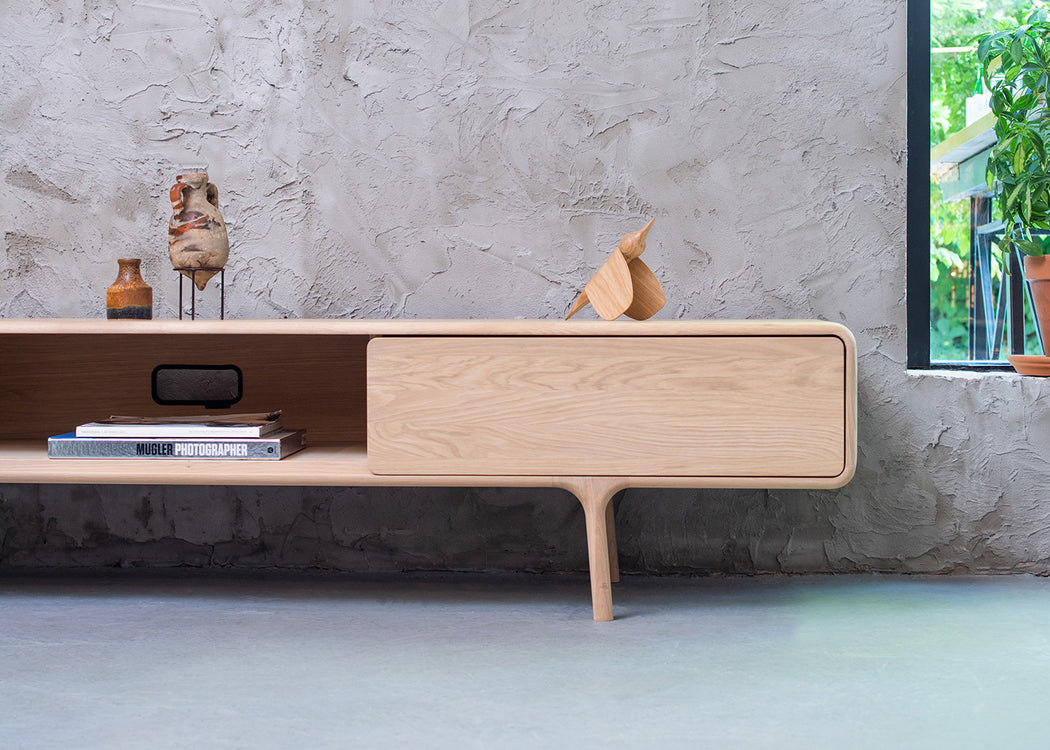 Fawn Lowboard 2 Drawers TV Unit White Oiled Oak