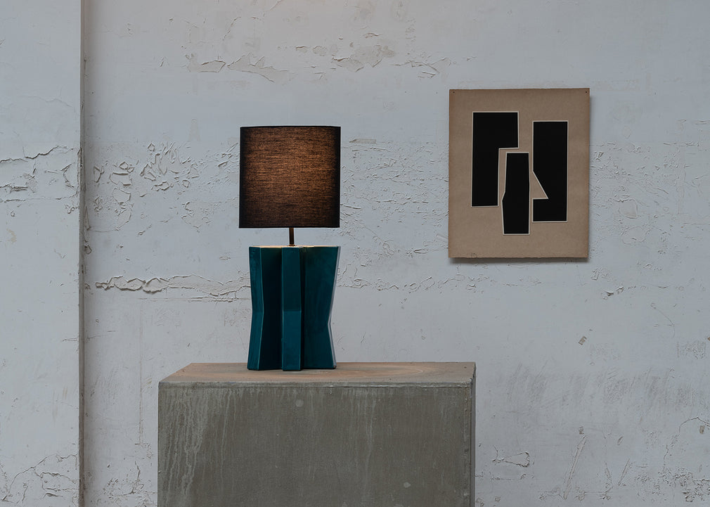 Yucca Table Lamp Blue & Black