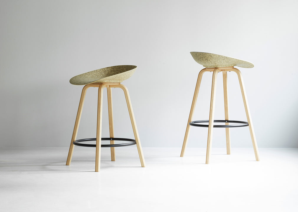 Mat Barstool 65cm Seaweed / Black Beech