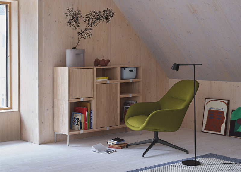 Stacked Storage System Module with Doors Oak / Medium