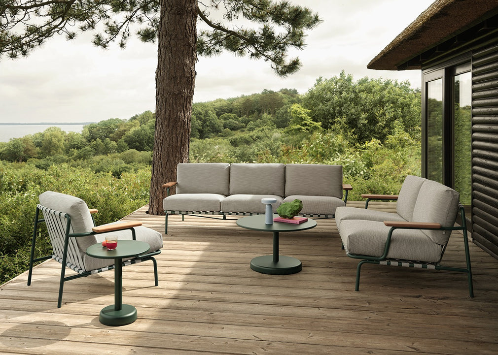 Settle Outdoor 2 Seater Sofa Ribbed Weave Dark Green 2