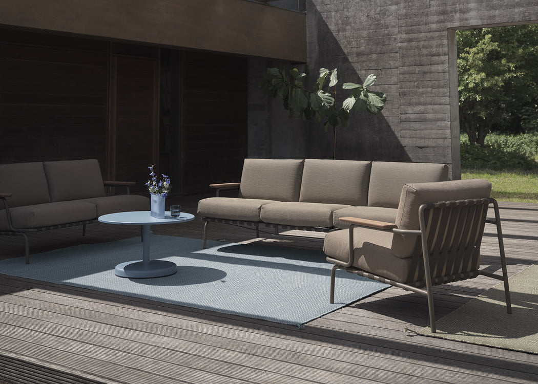 Settle Outdoor 3 Seater Sofa Ribbed Weave Dark Green 2