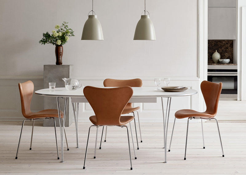 Series 7 Chair Fully Upholstered Grace Leather Black / Chrome