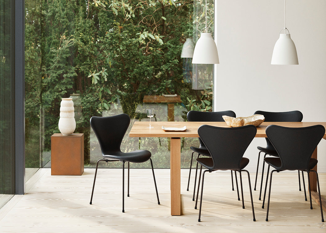 Series 7 Chair Fully Upholstered Grace Leather Black / Chrome