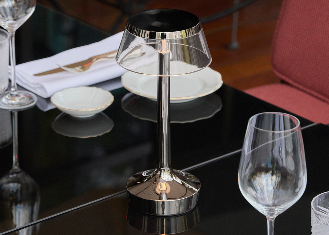 Bon Jour Unplugged LED Portable Table Lamp Almost White