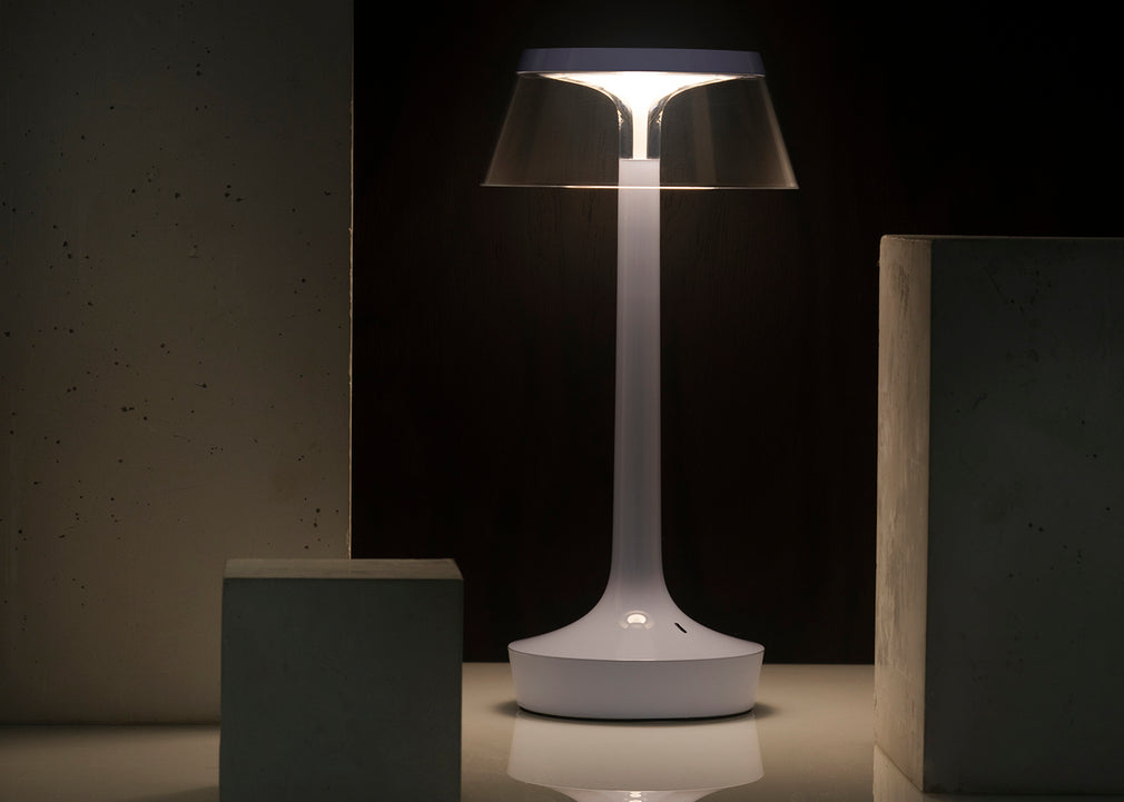 Bon Jour Unplugged LED Portable Table Lamp Almost White
