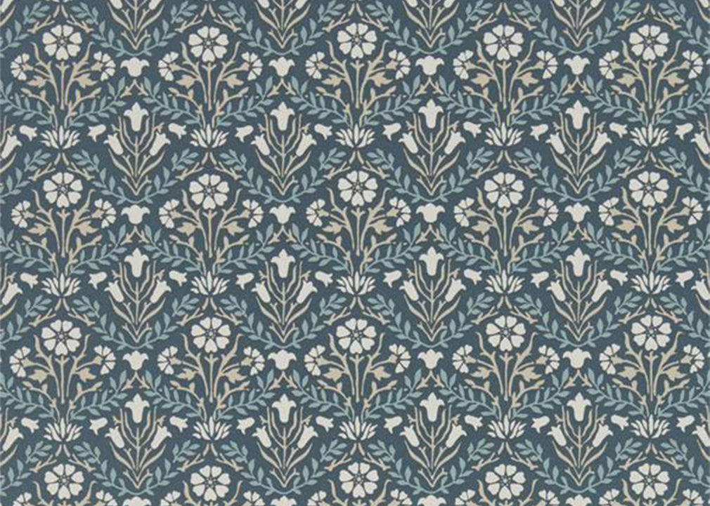 Morris Bellflowers Wallpaper Indigo-Linen