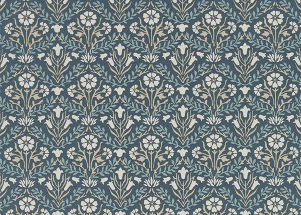 Morris Bellflowers Wallpaper Indigo-Linen