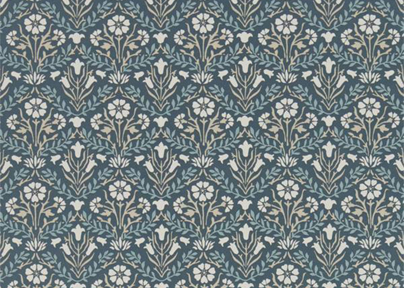 Morris Bellflowers Wallpaper Indigo-Linen