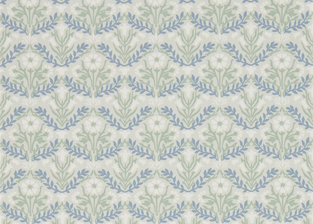 Morris Bellflowers Wallpaper Indigo-Linen