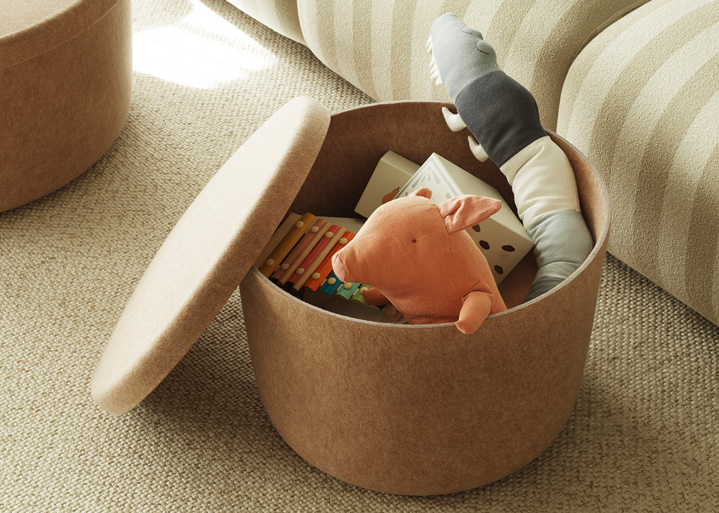 Hide Storage Pouf Sand / Large