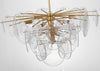 Loire Large Chandelier Gild/Clear Strie Glass
