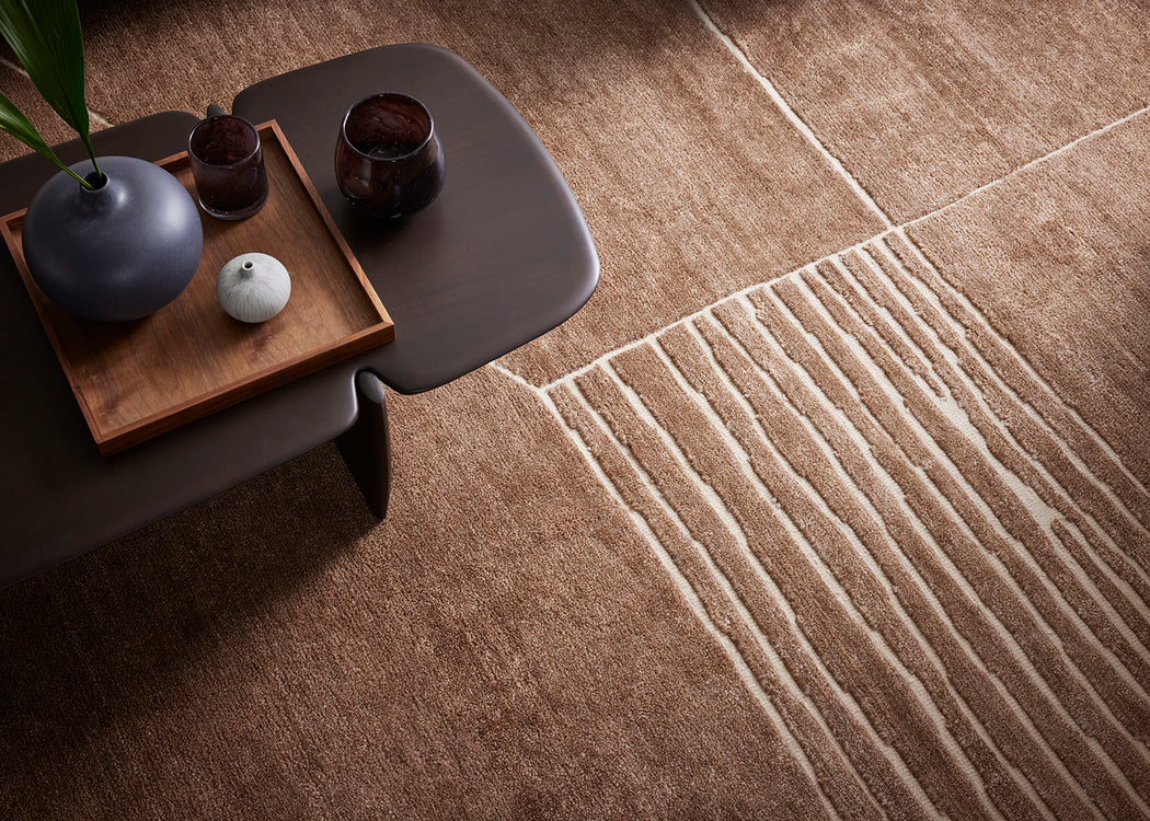 Landscape Fields Rug Brown 140cm x 200cm