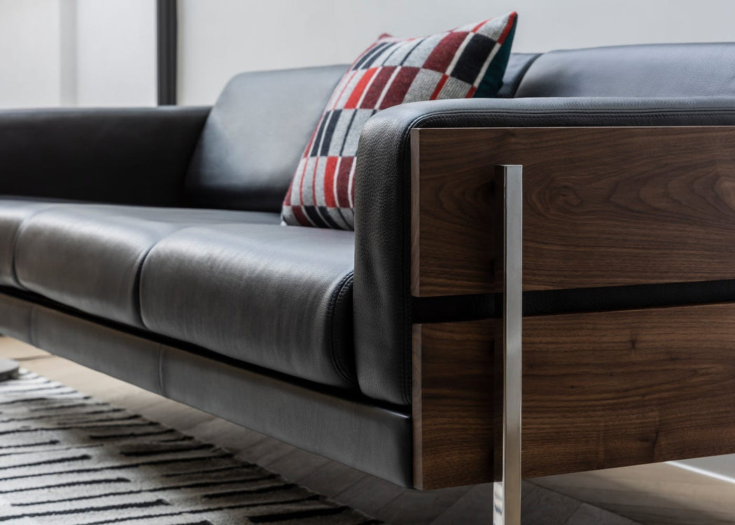 Forum 3 Seater Sofa Black Leather