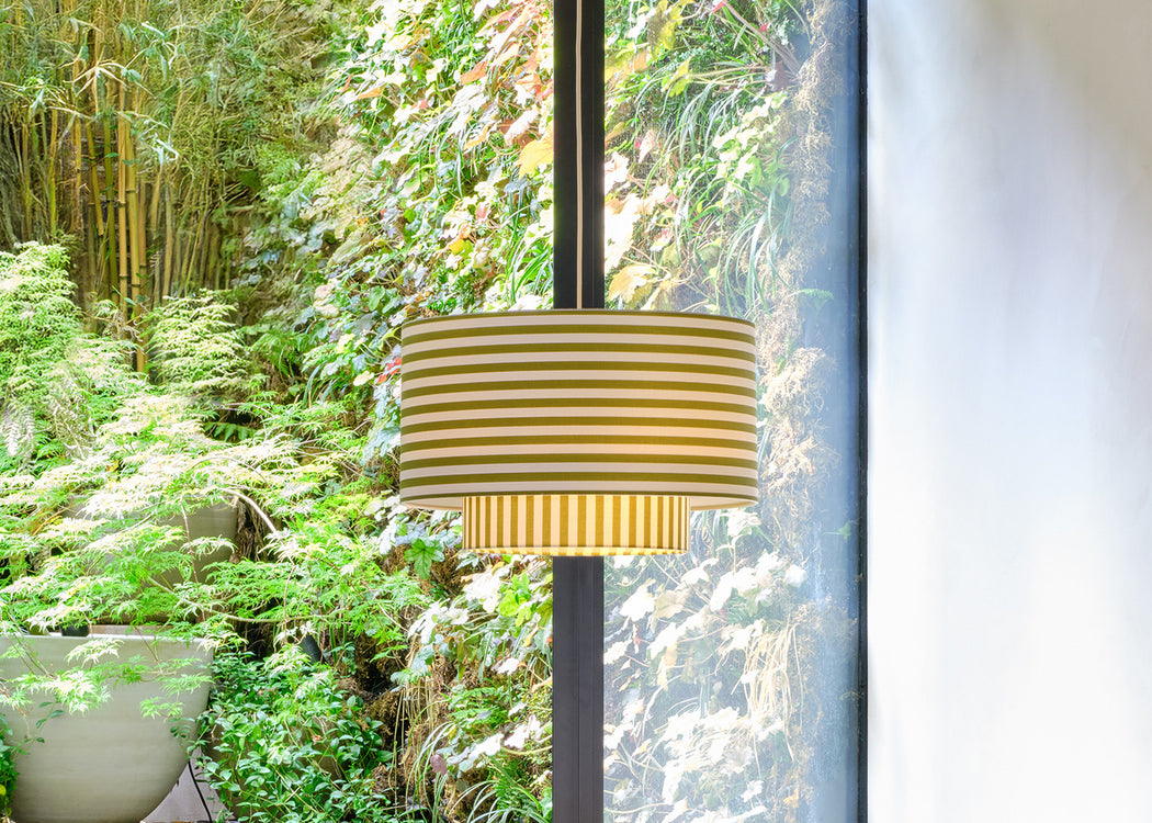 Raie Fabric Pendant Light Raie Green