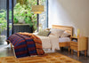 Stripe Quilt Aubergine and Navy 140cm x 200cm