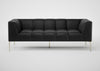 Quadro 3 Seater Sofa Daino Leather Elephant / Black
