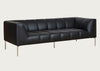 Quadro 3 Seater Sofa Daino Leather Elephant / Black