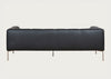 Quadro 3 Seater Sofa Daino Leather Elephant / Black