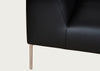 Quadro 3 Seater Sofa Daino Leather Elephant / Black