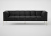 Quadro 4 Seater Sofa Leather Grain Graphite 063 / Stainless Steel