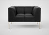 Quadro Armchair Daino Leather Elephant / Black